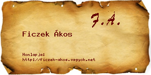 Ficzek Ákos névjegykártya